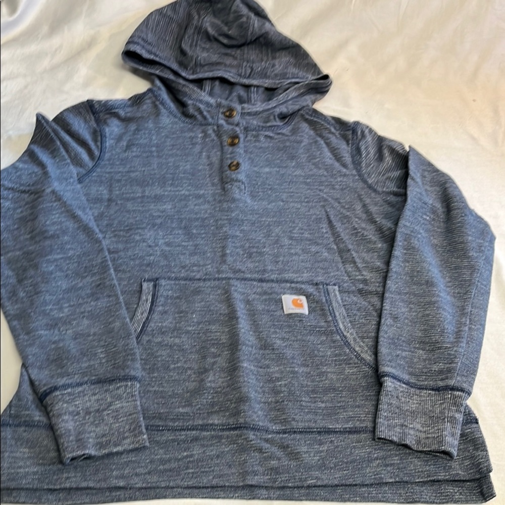 Carhartt navy space dye Norwalk hoodie- slightly fitted, size small